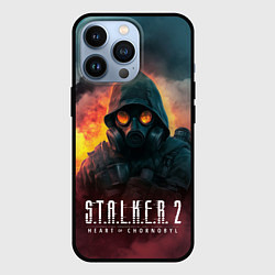 Чехол для iPhone 13 Pro Stalker 2 горящий завод, цвет: 3D-черный