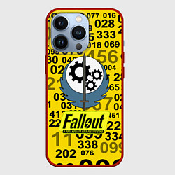 Чехол для iPhone 13 Pro Fallout pattern symbol, цвет: 3D-красный