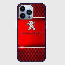 Чехол для iPhone 13 Pro Peugeot metal steel, цвет: 3D-тёмно-синий