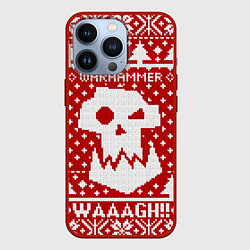 Чехол для iPhone 13 Pro Вязаный warhammer waaagh, цвет: 3D-красный