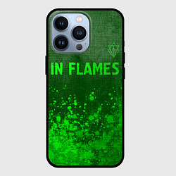 Чехол для iPhone 13 Pro In Flames - green gradient посередине, цвет: 3D-черный