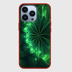 Чехол iPhone 13 Pro Оптический зелёный фрактал