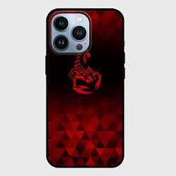 Чехол для iPhone 13 Pro Scorpions red poly, цвет: 3D-черный