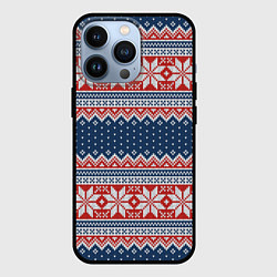 Чехол для iPhone 13 Pro Knitted Pattern, цвет: 3D-черный