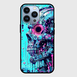 Чехол iPhone 13 Pro Cyber skull - blots sketch