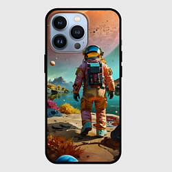 Чехол для iPhone 13 Pro Астронавт на красочной планете, цвет: 3D-черный