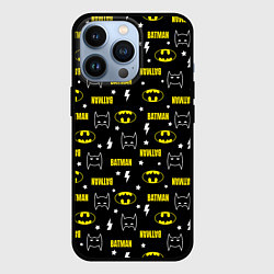 Чехол для iPhone 13 Pro Бэтмен узор, цвет: 3D-черный
