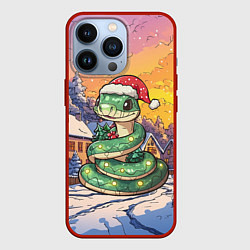 Чехол для iPhone 13 Pro Символ 2025 года змея, цвет: 3D-красный