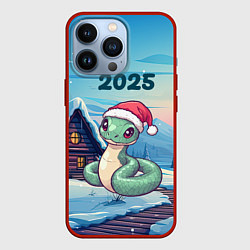 Чехол для iPhone 13 Pro Новый год змейка 2025, цвет: 3D-красный