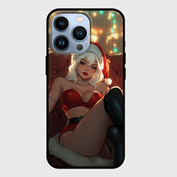 Чехол для iPhone 13 Pro Девушка в костюме Санты, цвет: 3D-черный