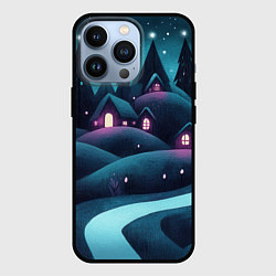Чехол для iPhone 13 Pro Новогодняя ночная тропинка, цвет: 3D-черный