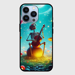 Чехол для iPhone 13 Pro Музыкальное трио скелетов дает ночной концерт, цвет: 3D-черный
