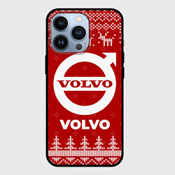 Чехол для iPhone 13 Pro Новогодний Volvo с оленями, цвет: 3D-черный