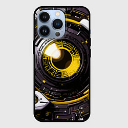 Чехол для iPhone 13 Pro Жёлтая сфера киберпанк, цвет: 3D-черный