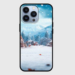 Чехол для iPhone 13 Pro Новогодний снежный городской пейзаж, цвет: 3D-черный