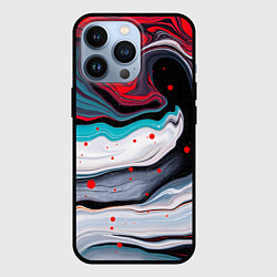 Чехол для iPhone 13 Pro Флюид арт абстракция, цвет: 3D-черный