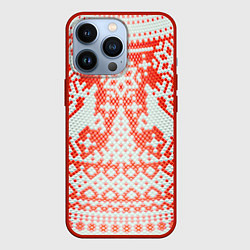 Чехол для iPhone 13 Pro Новогодняя шкура змеи, цвет: 3D-красный