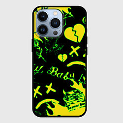 Чехол для iPhone 13 Pro Lil Peep кислотные автографы, цвет: 3D-черный