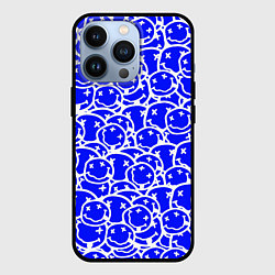 Чехол для iPhone 13 Pro Nirvana logo blue, цвет: 3D-черный