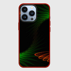 Чехол для iPhone 13 Pro Оптический дым текстура, цвет: 3D-красный