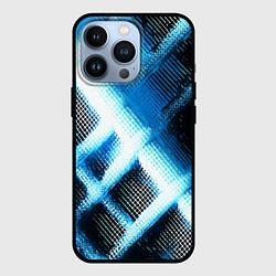 Чехол для iPhone 13 Pro Синяя сеть на чёрном фоне, цвет: 3D-черный