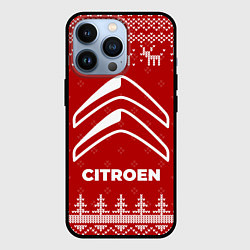 Чехол для iPhone 13 Pro Новогодний Citroen с оленями, цвет: 3D-черный