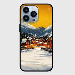 Чехол для iPhone 13 Pro Ламповый новый год - домики, цвет: 3D-черный