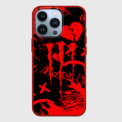 Чехол для iPhone 13 Pro Lil peep monster energy, цвет: 3D-красный