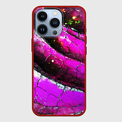 Чехол для iPhone 13 Pro Розовая волнистая абстракция, цвет: 3D-красный