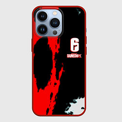 Чехол для iPhone 13 Pro Rainbow six краски абстрактные, цвет: 3D-красный