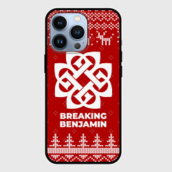 Чехол для iPhone 13 Pro Новогодний Breaking Benjamin с оленями, цвет: 3D-черный