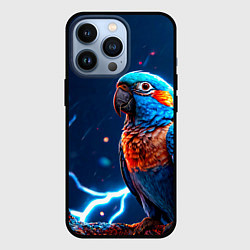 Чехол для iPhone 13 Pro Попугай и молния, цвет: 3D-черный