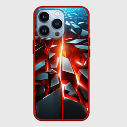 Чехол для iPhone 13 Pro Черные слитки над лавой, цвет: 3D-красный