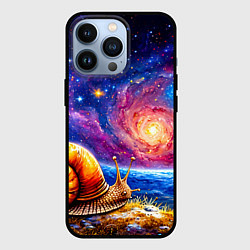 Чехол для iPhone 13 Pro Улитка и космос, цвет: 3D-черный