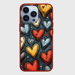 Чехол iPhone 13 Pro Разноцветные сердца
