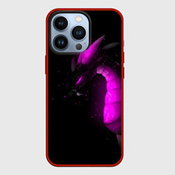 Чехол iPhone 13 Pro Дракон неоновый