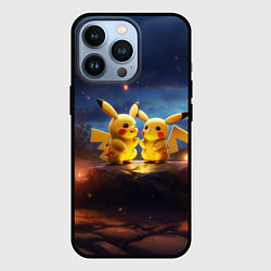 Чехол для iPhone 13 Pro Влюбленные покемоны, цвет: 3D-черный