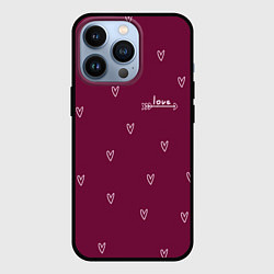 Чехол для iPhone 13 Pro Сердца ко дню Святого Валентина, цвет: 3D-черный