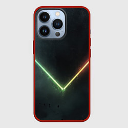 Чехол для iPhone 13 Pro Треугольник градиентом, цвет: 3D-красный