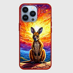 Чехол для iPhone 13 Pro Кенгуру в космосе, цвет: 3D-красный