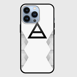 Чехол для iPhone 13 Pro Thirty Seconds to Mars white poly, цвет: 3D-черный