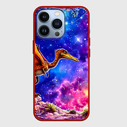 Чехол для iPhone 13 Pro Птерозавр и звездное небо, цвет: 3D-красный