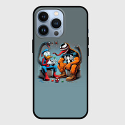 Чехол iPhone 13 Pro Two dudes - Venom and Spider-Duck