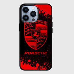 Чехол для iPhone 13 Pro Porsche - red gradient, цвет: 3D-черный