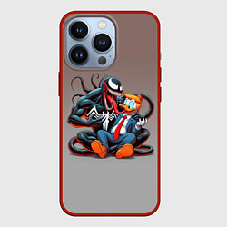 Чехол для iPhone 13 Pro Venom and Duck-Donald - ai art fantasy, цвет: 3D-красный