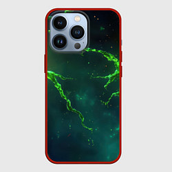 Чехол iPhone 13 Pro Зеленые статичные брызги
