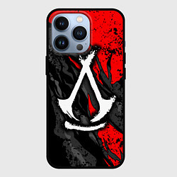 Чехол для iPhone 13 Pro Assassins creed: shadows - белый логотип, цвет: 3D-черный