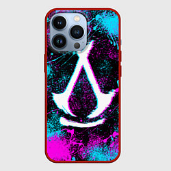 Чехол для iPhone 13 Pro Assassins creed shadows - neon color, цвет: 3D-красный