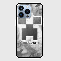 Чехол для iPhone 13 Pro Minecraft - white gradient, цвет: 3D-черный