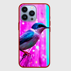 Чехол iPhone 13 Pro Ласточка на фиолетовой стене